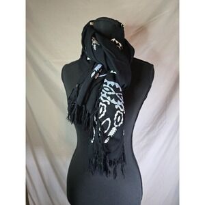 Pineapple Moon Island Beach Tie Dye Printed Scarf with Frills One Size Women's